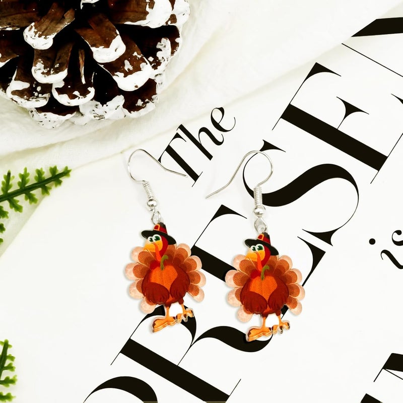 SKYFUN Fall Earrings Crystal Maple Leaf Earring for Women Orange Autumn Maple Leaves Thanksgiving Earrings Drop Dangle Statement Prom Party Jewelry Accessories - Image 4